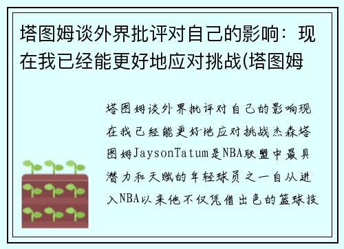 塔图姆谈外界批评对自己的影响：现在我已经能更好地应对挑战(塔图姆 知乎)